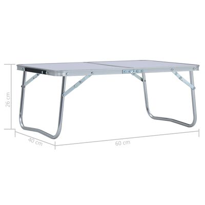 vidaXL 折りたたみキャンプテーブル 60x40cm アルミ製 ホワイト