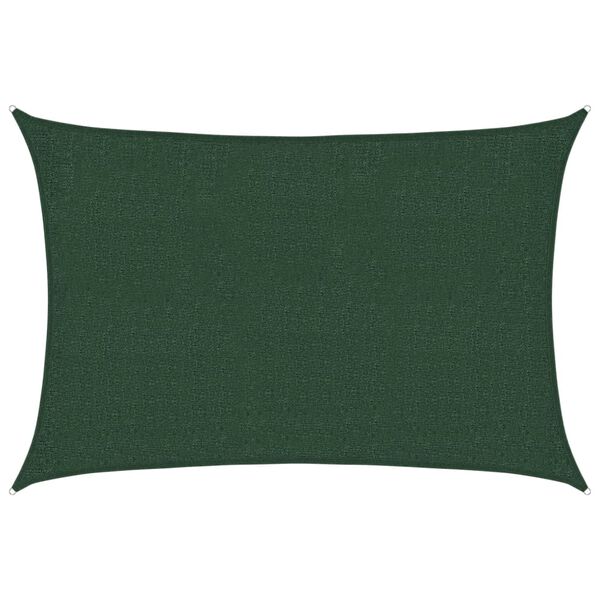vidaXL サンシェードセイル 160g/m&sup2; ダークグリーン 2x3m 高密度ポリエチレン