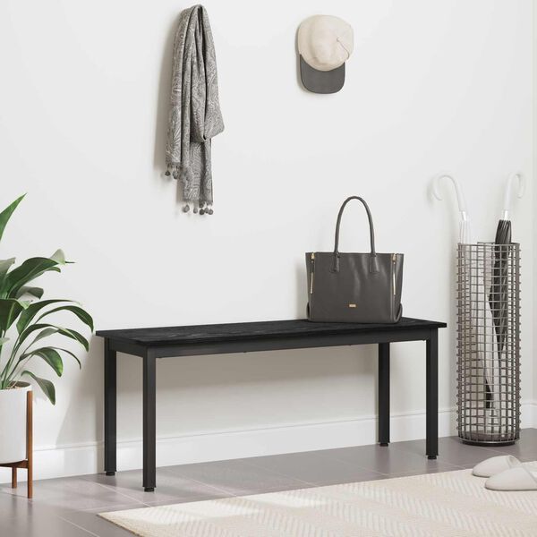 vidaXL ベンチ ブラックオーク 110 x 35 x 45 cm エンジニアリングウッド