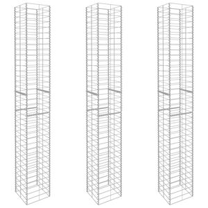 vidaXL ガビオンバスケット3点セット 亜鉛メッキ鋼製 25x25x197cm