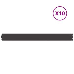 vidaXL 芝生エッジング 10個入り ブラック 10x103 cm 冷間圧延鋼