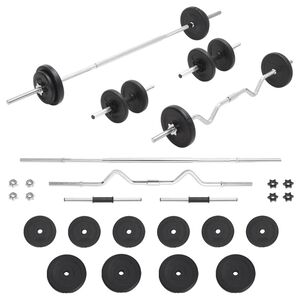 vidaXL バーベル＆ダンベルセット 30kg