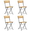 vidaXL 折りたたみビストロチェア 4点 アカシア無垢材