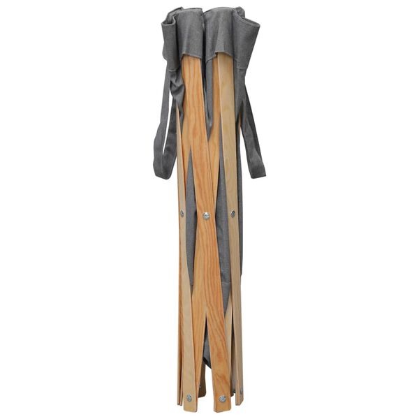 vidaXL 折りたたみランドリーバスケット 木材＆布製 グレー