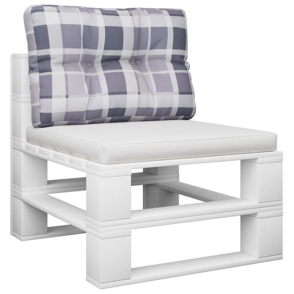 vidaXL パレットクッション グレーチェック柄 60x40x12 cm ファブリック