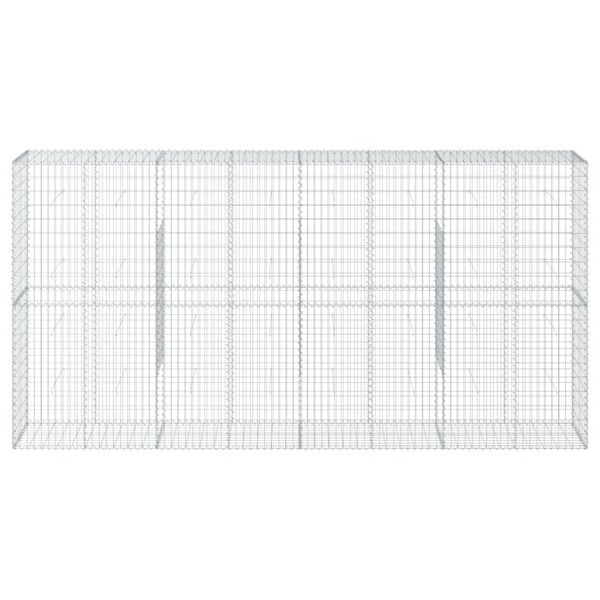 vidaXL 蛇籠バスケット カバー付き 400x50x200cm 亜鉛メッキ鉄