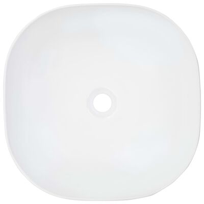 vidaXL 洗面ボウル 42.5x42.5x14.5 cm 陶器製 ホワイト