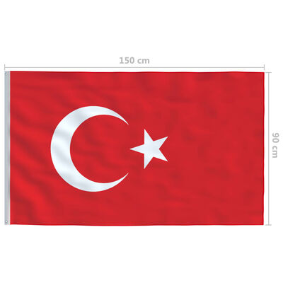 vidaXL トルコ 国旗 90x150cm