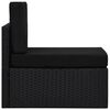 vidaXL ミドルソファセクション ポリラタン製 ブラック
