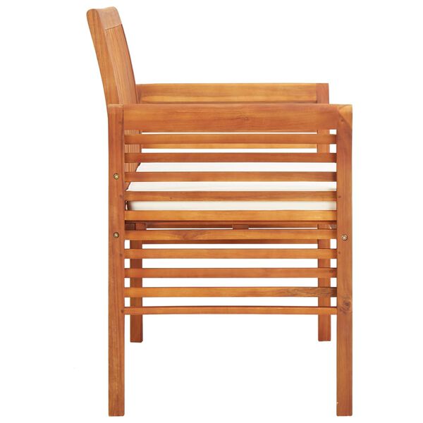 vidaXL 2人掛けガーデンベンチ クッション付き 120cm アカシア無垢材