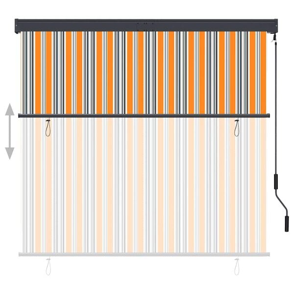 vidaXL 屋外用ローラーブラインド 160x250cm イエロー＆ブルー