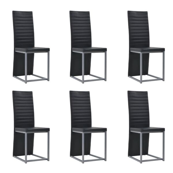 vidaXL ダイニング7点セット スチール＆強化ガラス ブラック