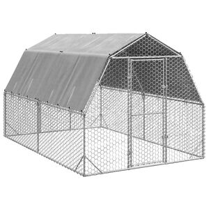 vidaXL 屋根付きチキンラン 2.5x4x2.25 m 亜鉛メッキ鋼