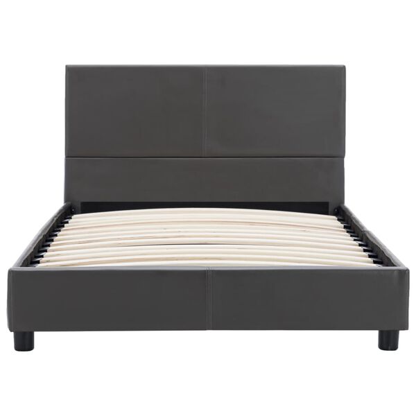 vidaXL ベッドフレーム グレー 合成皮革製 100x200cm