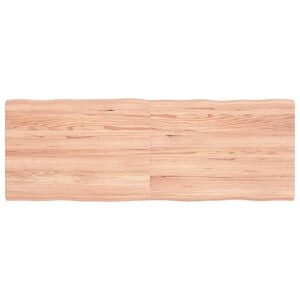 vidaXL テーブルトップ ライトブラウン 140x50x(2-4) cm 加工済み無垢材 ライブエッジ