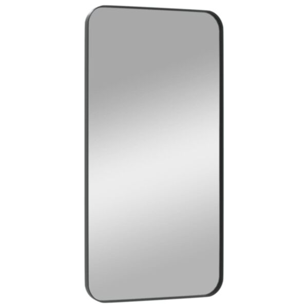 vidaXL 壁面取り付け式ミラー ブラック 40x80 cm 長方形
