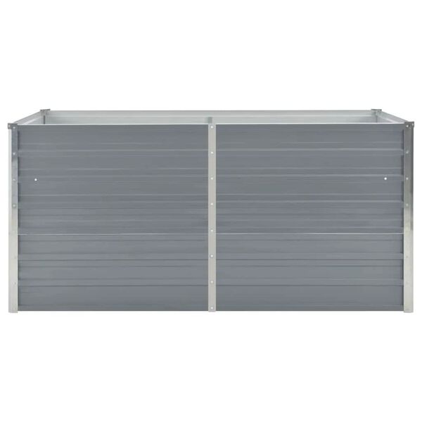 vidaXL レイズドガーデンプランター 160x80x77cm 亜鉛メッキ鋼製 グレー