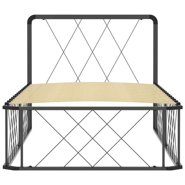 vidaXL ベッドフレーム グレー 金属製 90x200cm