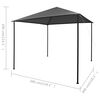 vidaXL ガーデンガゼボ 3x3m アントラシート 布＆スチール製 180g/m²