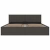 vidaXL 油圧式収納ベッドフレーム ダークグレー 布製 160x200cm