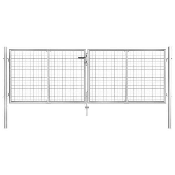 vidaXL ガーデンゲート 亜鉛メッキ鋼 300x75 cm シルバー