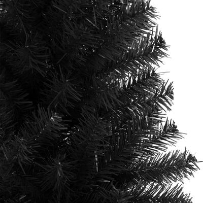 vidaXL フェイククリスマスツリー スタンド付 ブラック 180cm PVC製