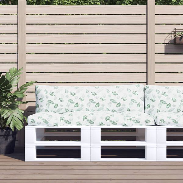 vidaXL パレットクッション 2点 リーフ柄 オックスフォードファブリック