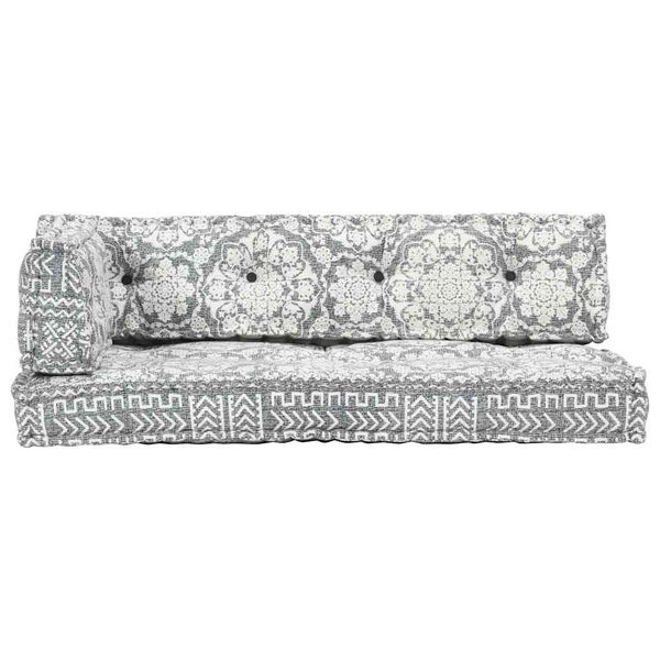 vidaXL パレットソファクッション ライトグレー 布製 パッチワーク