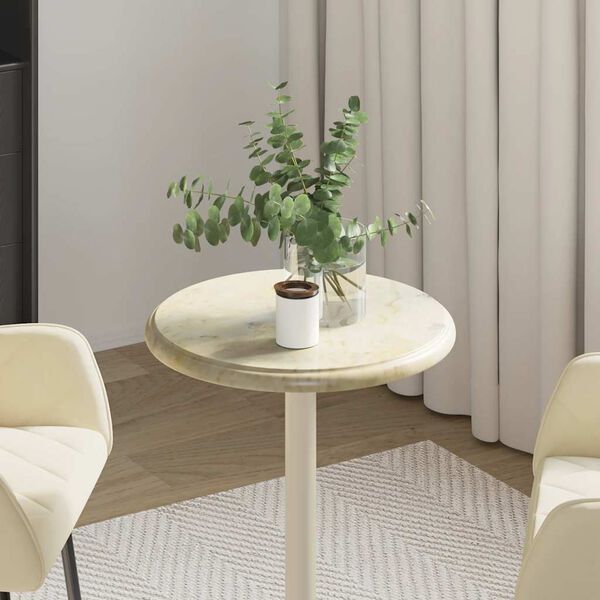 vidaXL テーブルトップ 直径40x2.5cm 大理石 クリーム