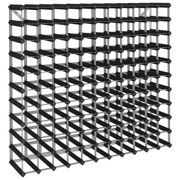 vidaXL ワインラック ボトル120本用 ブラック パイン無垢材