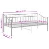 vidaXL ソファベッドフレーム グレー 金属製 90x200cm