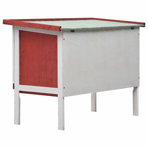 vidaXL 屋外うさぎ小屋 1層タイプ レッド 木製