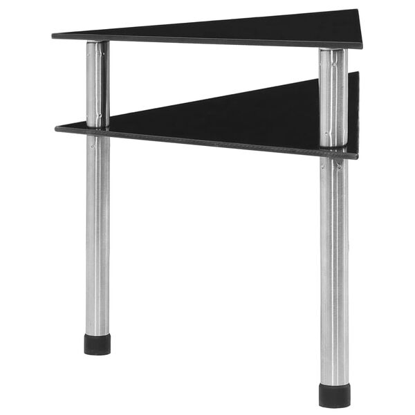 vidaXL キッチンシェルフ ブラック 49.5x35x26cm 強化ガラス製