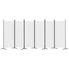 vidaXL 6枚組パネル 間仕切り ホワイト 520x180 cm 布製