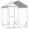 vidaXL 屋外犬小屋 屋根付き シルバー 2x2x2.5 m 亜鉛メッキ鋼製