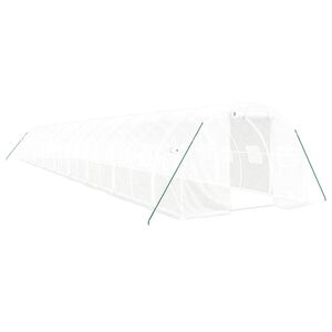 vidaXL スチールフレーム温室 ホワイト 54 m&sup2; 18x3x2 m