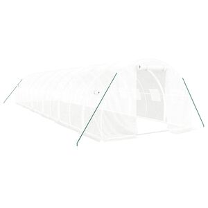 vidaXL スチールフレーム温室 ホワイト 36 m&sup2; 12x3x2 m
