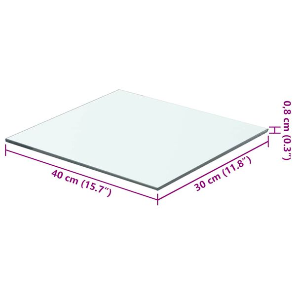 vidaXL 棚板 ガラス製 透明 40x30cm