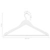 vidaXL 衣類ハンガー 100点セット すべり止め ホワイト 硬材製