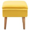 vidaXL スリッパーチェア フットスツール付き イエロー 布製