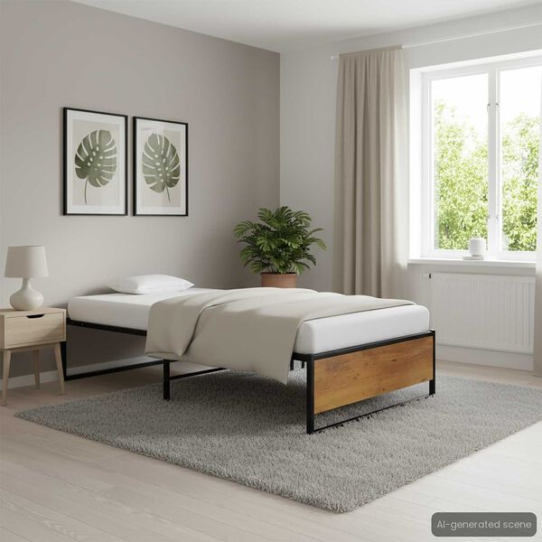 vidaXL ベッドフレーム ブラック 金属製 100x200cm