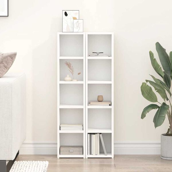 vidaXL CDキャビネット 2点 ホワイト 21x16x93.5cm エンジニアリングウッド