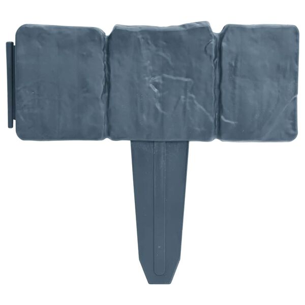 vidaXL ガーデン/芝生フェンス プラスチック製 ストーン調 41点 10m