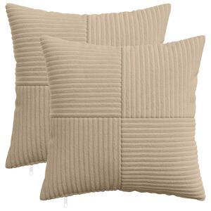 vidaXL クッションカバー 2 pcs ALMELO トープ 45 x 45 cm コーデュロイ
