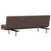 vidaXL ソファベッド 枕2点付き ブラウン 合成皮革製
