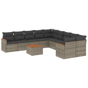 vidaXL Patio Sofa Set 10人掛け Grey