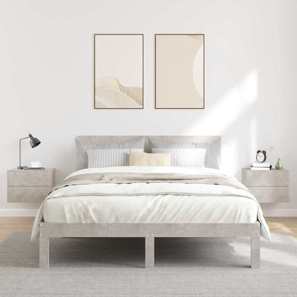 vidaXL ベッドサイドキャビネット 2点 コンクリートグレー 40x30x30cm エンジニアリングウッド