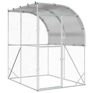 vidaXL 鶏小屋 シルバー 200 x 200 x 215 cm 亜鉛メッキ鋼板