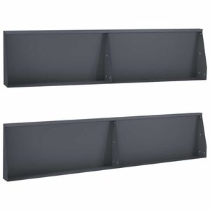 vidaXL 保持壁 4 個 100 x 12 x 30 cm スチール アンスラサイト