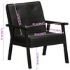 vidaXL アームチェア ブラック 本革製